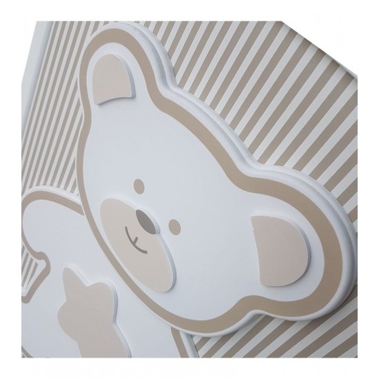 Βρεφικό κρεβατάκι PALI Teddy Bear White-Warm Grey 0127TEDDYB