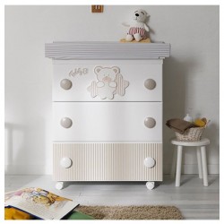 Μπανάκι - αλλαξιέρα PALI Teddy Bear White - Warm Grey 0533TEDDYB