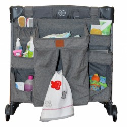 Playpen-Bed Organizer Grey Bebe Stars 514-186