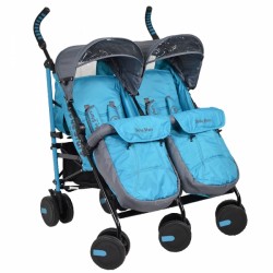 Καρότσι Διδύμων Bebe Stars Twin Lux Blue 7801-181