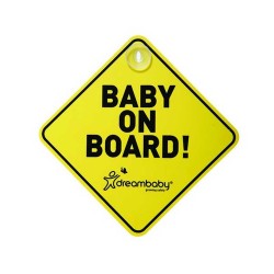 Σήμα Αυτοκινήτου Πλαστικό Με Βεντούζα Baby On Board Yellow/Black Dreambaby BR74717