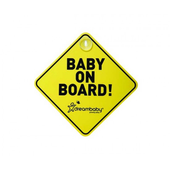 Σήμα Αυτοκινήτου Πλαστικό Με Βεντούζα Baby On Board Yellow/Black Dreambaby BR74717