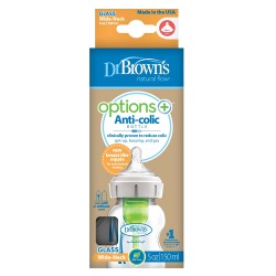 Μπιμπερό Γυάλινο Options+ Με Φαρδύ Λαιμό 150ml Dr. Brown's WB51700