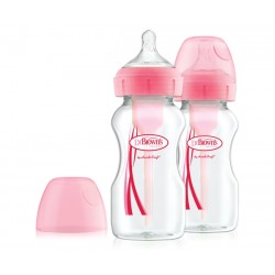 Plastic Bottle Options + With Wide Neck 270ml Pink (2 pcs.) Dr. Brown's WB92601