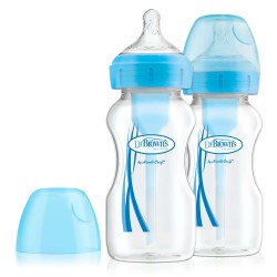 Plastic Bottle Options + With Wide Neck 270ml Blue (2 pcs.) Dr. Brown's WB92602