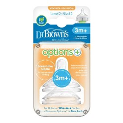 Nipples For Bottle Options + With Wide Neck 3-6 Months (2pcs.) Dr. Brown's WN2201