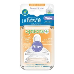 Nipples For Bottle Options + With Wide Neck 9+ Months (2 pcs.) Dr. Brown's WN4201