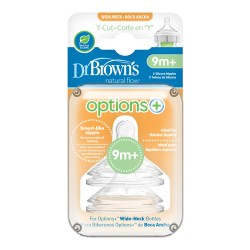 Nipples For Baby Bottle Options + With Wide Neck 9+ Months Y-Cut (2pcs.) Dr. Brown's WNY201