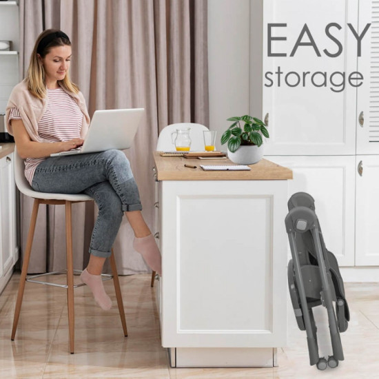 Κάθισμα Φαγητού Bebe Stars Milk Grey 866-186