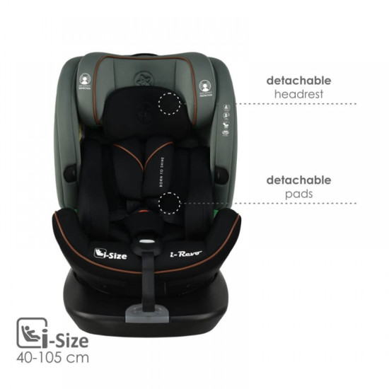 Κάθισμα Αυτοκινήτου Bebe Stars i-Revo i-Size 360° Olive 906-176