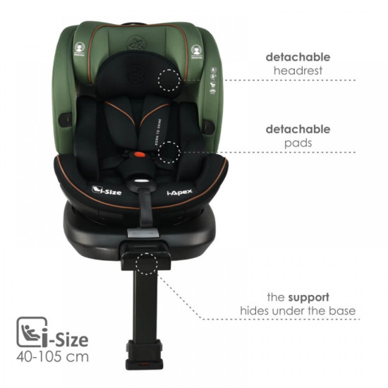 Κάθισμα Αυτοκινήτου Bebe Stars i-Apex 360° 40-150cm Green 916-176