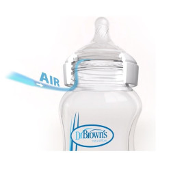 Μπιμπερό Πλαστικό Dr. Brown's Options+ Με Φαρδύ Λαιμό 270ml Blue WB91802