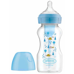 Μπιμπερό Πλαστικό Dr. Brown's Options+ Με Φαρδύ Λαιμό 270ml Blue WB91802
