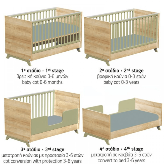 Βρεφικό Κρεβάτι Μετατρεπόμενο Σε Προεφηβικό Casababy Rio 590368