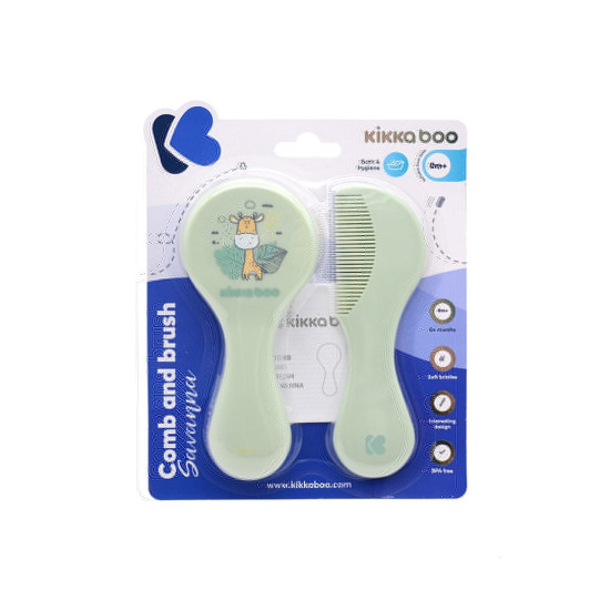 Σετ Βούρτσα και Χτένα Savanna Mint Kikka Boo 31303040095