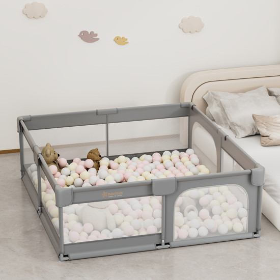 Πάρκο Για Μωρά ορθογώνιο 180x200cm Bebe Stars Playzen Grey 880-200