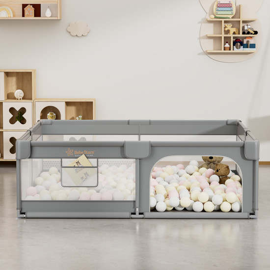 Πάρκο Για Μωρά ορθογώνιο 180x200cm Bebe Stars Playzen Grey 880-200