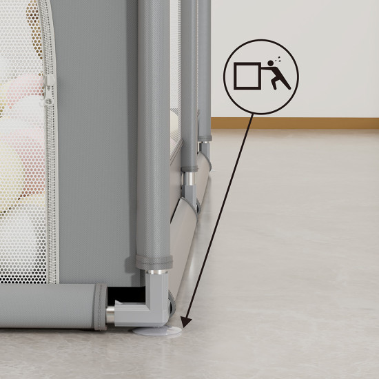 Πάρκο Για Μωρά ορθογώνιο 180x200cm Bebe Stars Playzen Grey 880-200