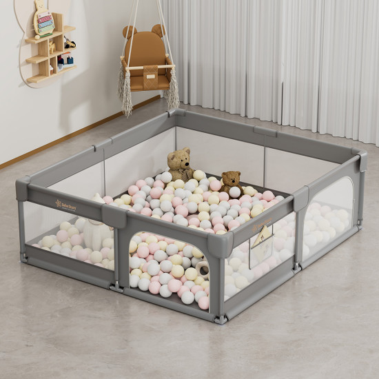 Πάρκο Για Μωρά ορθογώνιο 180x200cm Bebe Stars Playzen Grey 880-200