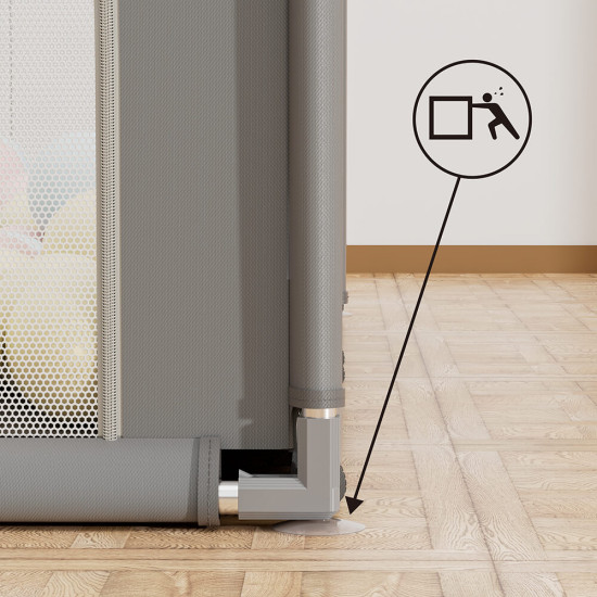 Πάρκο Για Μωρά Τετράγωνο 150x150cm Bebe Stars Playzen Grey 880-100