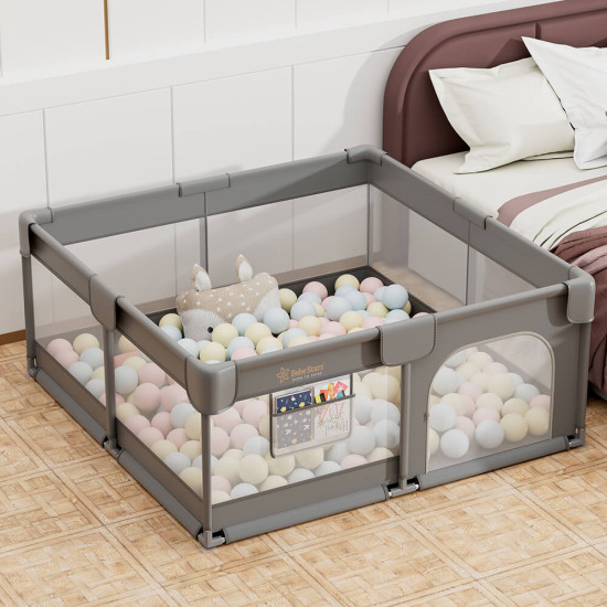Πάρκο Για Μωρά Τετράγωνο 150x150cm Bebe Stars Playzen Grey 880-100