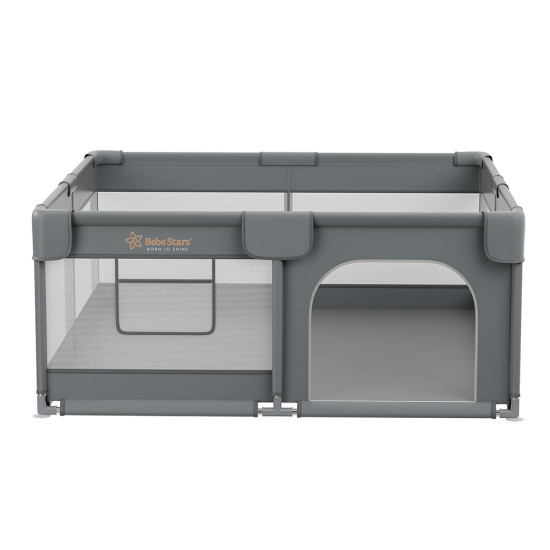 Πάρκο Για Μωρά Τετράγωνο 150x150cm Bebe Stars Playzen Grey 880-100