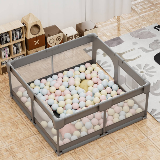 Πάρκο Για Μωρά Τετράγωνο 150x150cm Bebe Stars Playzen Grey 880-100