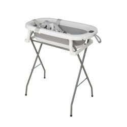 Πτυσσόμενη Μπανιέρα Foldy Set Με Θερμόμετρο/Αξεσουάρ & Βάση Bebe Stars Grey 26-100 /11-26