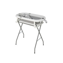 Πτυσσόμενη Μπανιέρα Foldy Set Με Θερμόμετρο/Αξεσουάρ & Βάση Bebe Stars Grey 26-100 /11-26