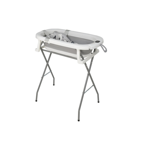 Πτυσσόμενη Μπανιέρα Foldy Set Με Θερμόμετρο/Αξεσουάρ & Βάση Bebe Stars Grey 26-100 /11-26