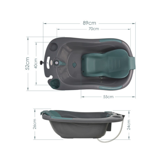 Μπανιέρα Βρεφική Bebe Stars Splash Grey 23-100