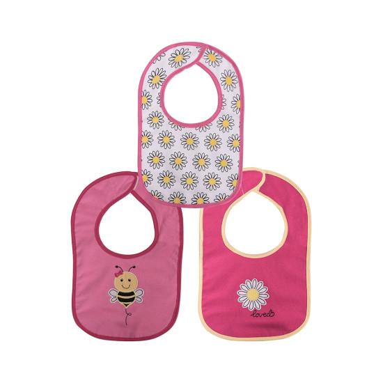 Σαλιάρα Βρεφική Σετ 3τμχ. Velcro Lorelli Pink 10260230003